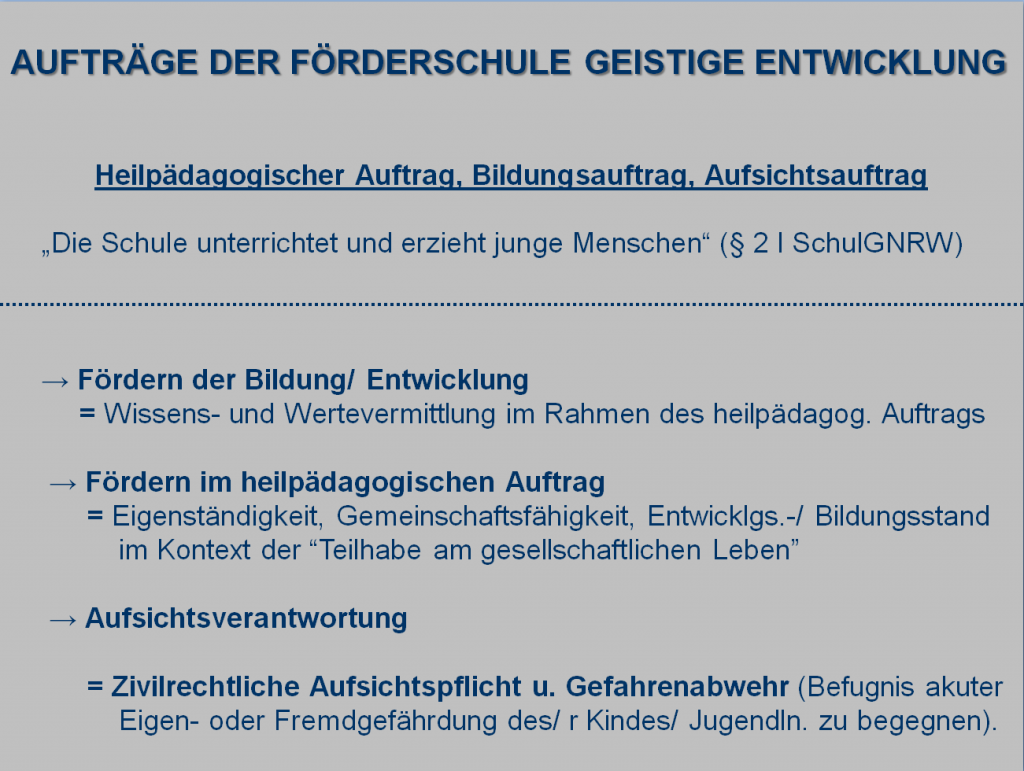 Aufträge Förderschule geistige Entwicklung